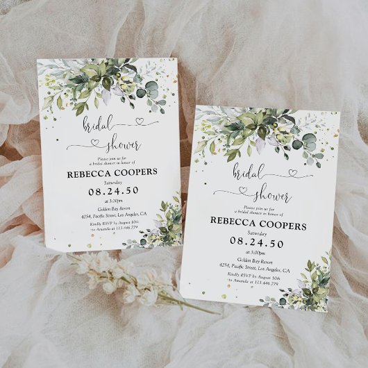 Invitation à la douche nuptiale verte