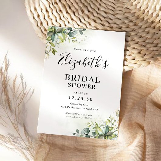 Invitation à la douche nuptiale verte