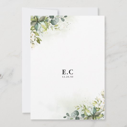 Invitation à la douche nuptiale verte (Dos)