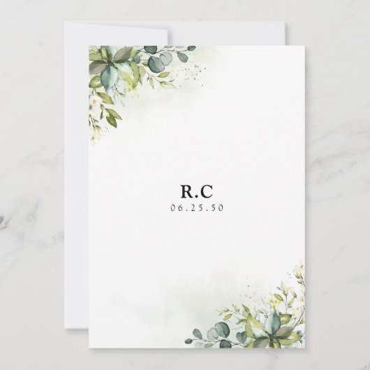 Invitation à la douche nuptiale verte (Dos)