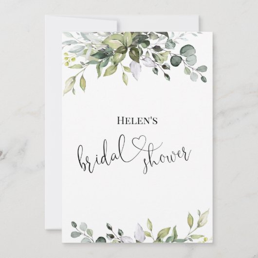 Invitation à la douche nuptiale verte (Dos)