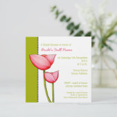 Invitation à la douche nuptiale verte à fleurs sim (Debout devant)