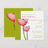 Invitation à la douche nuptiale verte à fleurs sim (Devant / Derrière)