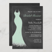 Invitation à la douche nuptiale verte de la Menthe (Devant / Derrière)