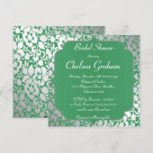 Invitation à la douche nuptiale verte d'Emeraude (Devant / Derrière)