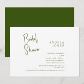 Invitation à la douche nuptiale verte et blanche (Devant / Derrière)