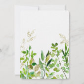 Invitation à la douche nuptiale verte et feuille d (Dos)