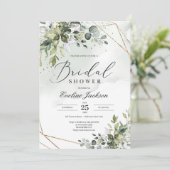 Invitation à la douche nuptiale verte et or (Debout devant)