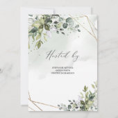 Invitation à la douche nuptiale verte et or (Dos)