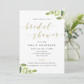 Invitation à la douche nuptiale verte et or (Debout devant)