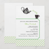 Invitation à la douche nuptiale verte - Thé (Devant / Derrière)