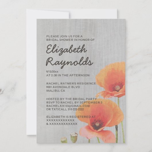 Invitation à la douche nuptiale Vintage (Devant)