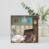 Invitation à la douche nuptiale Vintage (Debout devant)