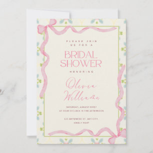 Invitation à la douche nuptiale vintage au ruban