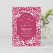 Invitation à la douche nuptiale Vintage Berry Red  (Debout devant)