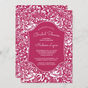 Invitation à la douche nuptiale Vintage Berry Red 