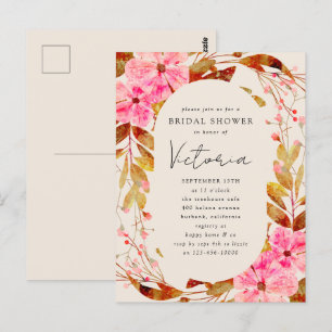 Invitation à la douche nuptiale vintage Florals