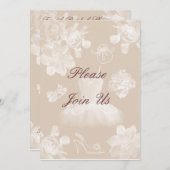 Invitation à la douche nuptiale Vintage Gardenia (Devant / Derrière)