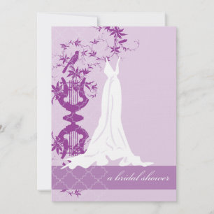 Invitation à la douche nuptiale Violet