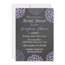 Invitation à la douche nuptiale violet Floral Chal