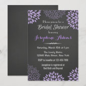 Invitation à la douche nuptiale violet Floral Chal (Devant / Derrière)