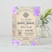 Invitation à la douche nuptiale violette (Debout devant)