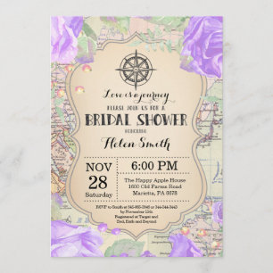 Invitation à la douche nuptiale violette
