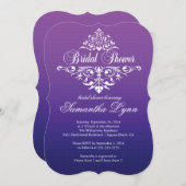 Invitation à la douche nuptiale violette (Devant / Derrière)