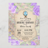 Invitation à la douche nuptiale violette (Devant / Derrière)
