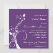 Invitation à la douche nuptiale violette et blanch (Dos)