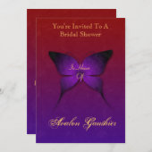 Invitation à la douche nuptiale violette Ombre But (Devant / Derrière)