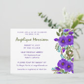 Invitation à la douche nuptiale violette peinte (Debout devant)