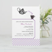 Invitation à la douche nuptiale violette - Thé (Debout devant)