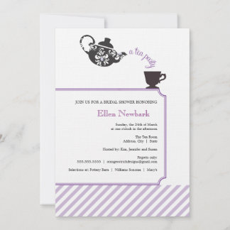 Invitation à la douche nuptiale violette - Thé