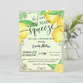 Invitation à la douche nuptiale virtuelle citron (Debout devant)