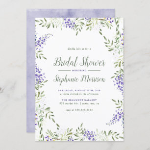 Invitation à la douche nuptiale Wisteria Watercolo