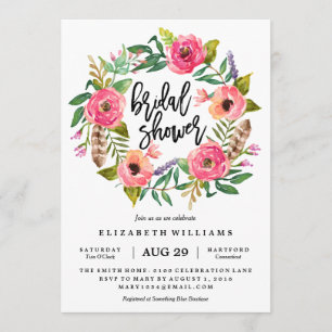 Invitation à la douche nuptiale Wreath