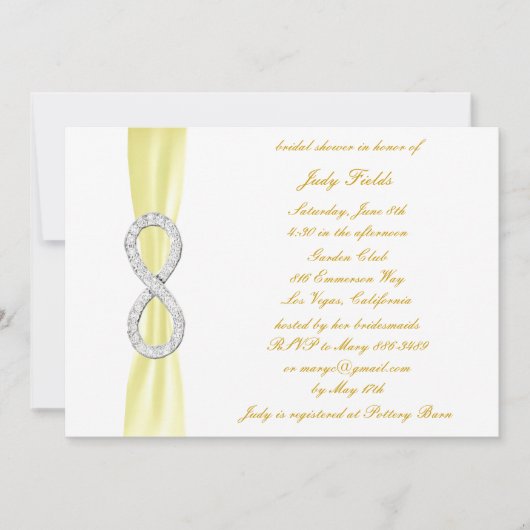 Invitation à la douche nuptiale Yellow Diamond Inf (Devant)