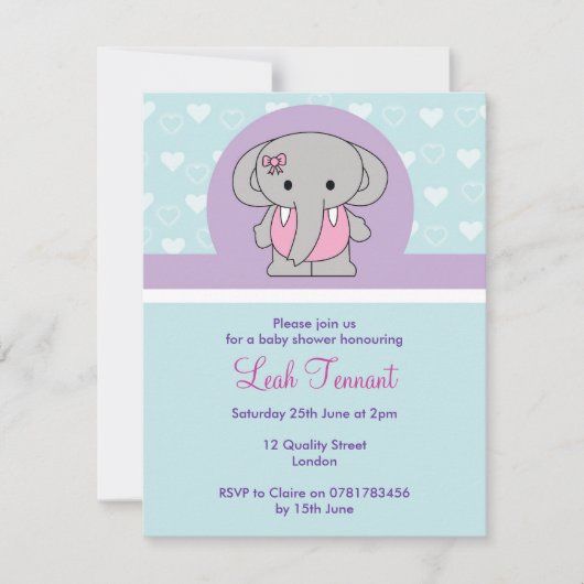 Invitation à la douche pour bébé (Devant)