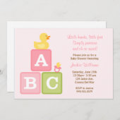  Invitation à la douche pour bébé (Devant / Derrière)