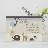 Invitation à la douche pour bébé animal farci (Debout devant)