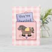 Invitation à la douche pour bébé Cheval Rocking (Debout devant)