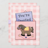 Invitation à la douche pour bébé Cheval Rocking (Devant / Derrière)