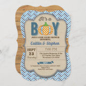 Invitation à la douche pour bébé Citrouille rustiq (Devant / Derrière)