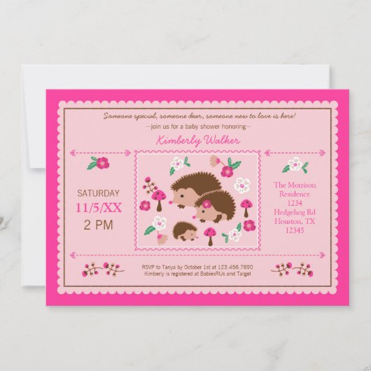 Invitation à la douche pour bébé de la famille Hed (Devant)