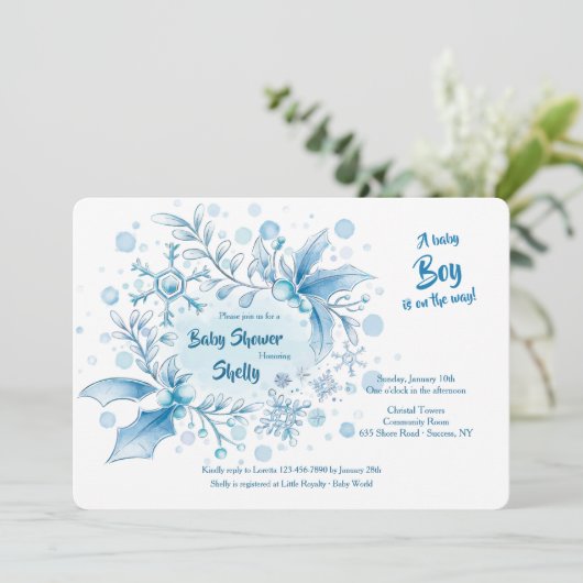 Invitation à la douche pour bébé d'hiver (Debout devant)