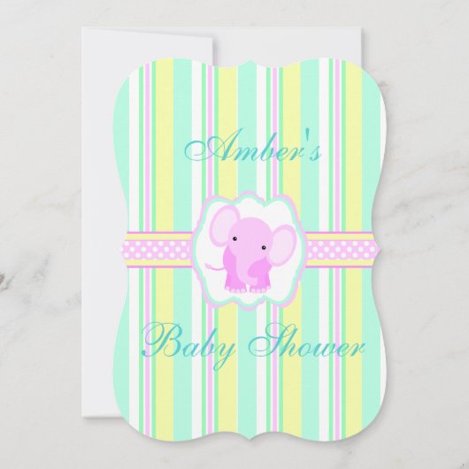 Invitation à la douche pour bébé éléphant (Dos)