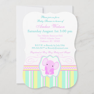 Invitation à la douche pour bébé éléphant