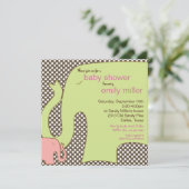 Invitation à la douche pour bébé éléphant doux (Debout devant)