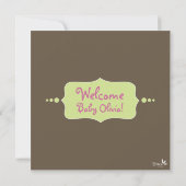 Invitation à la douche pour bébé éléphant doux (Dos)